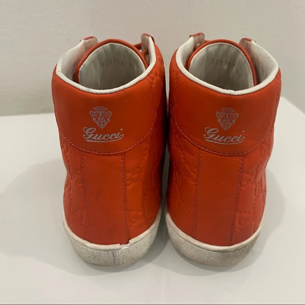 GUCCI MEN HIGH TOP ORANGE SNEAKERS